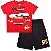 Disney Cars, Mickey Mouse, Monsters Inc. Boys Short Sleeve T-Shirt and Shorts Set for Toddler, Little and Big Kids