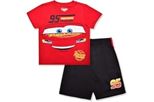 Disney Cars, Mickey Mouse, Monsters Inc. Boys Short Sleeve T-Shirt and Shorts Set for Toddler, Little and Big Kids