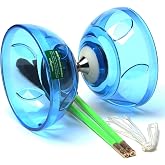 BODY RHYTHM Five Bearings Chinese Diabolo Yoyo Set with Fiberglass Sticks-Adjustable Strings for All Ages - Best for Fitness and Tricks(Blue)