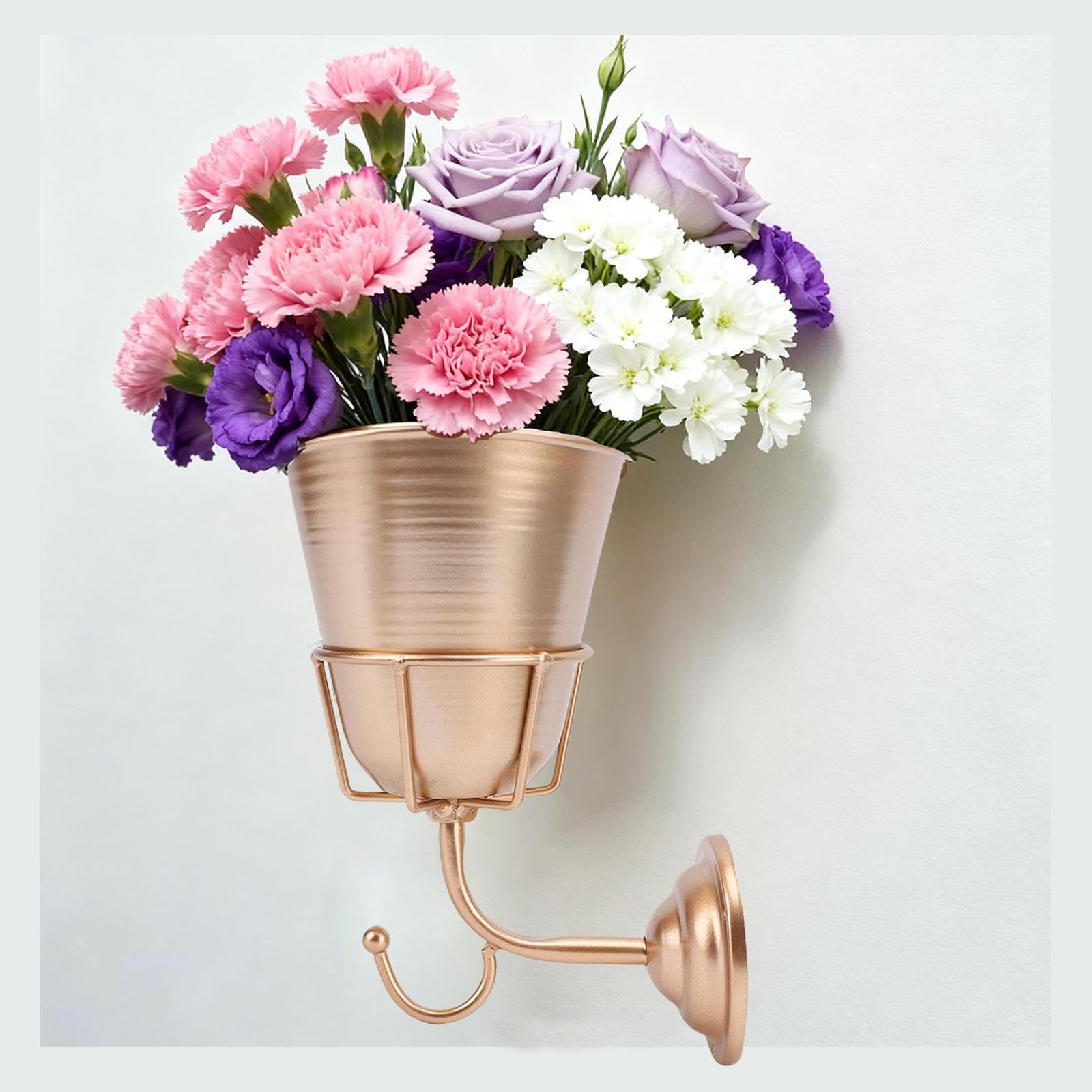 View 1 of **NO BOX**Gold Wall Vase, Hanging Home Decor, Vintage Brass Container Vase, Eclectic Hanging Decor, Multifunctional Hanging Organizer, Wall Mounted for Kitchen Bathroom Organization Decor