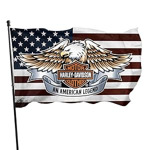 Harley Davidson Flag 3x5 FT Outdoor -Camping Flag Decorations Party Supplies,Flags for Home House Outdoor Indoor Decor (HD-7)