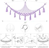 VISATOR Teddy Macrame Hamock for Stuffed Animals Purple Storage Net with LED view 7