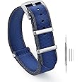 watchdives Nylon Watch Band 18mm 20mm 22mm Multicolor Replacement Watch Straps for Men Women (Blue Gray, 22mm)