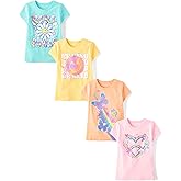The Children's Place Girls Trends,Icons Short Sleeve Graphic T-Shirts,4 Pack