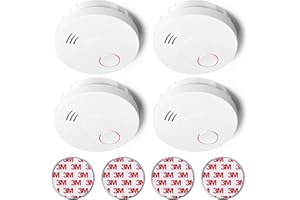 SITERWELL SITERLINK Smoke Detectors 10-Year Battery Operated, Photoelectric Sensor Smoke Alarm with Test-Silence Button, UL Listed Fire Alarms Smoke Detectors with LED Lights for Home, GS526A (4 Pack)