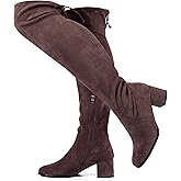 Vipost 2.5-inch Wide Calf Wide Width Thigh High Boots, Suede over the Knee Boots for Women, Plus Size Chunky Block Heel Round Toe Fall Boots with Side Zipper, Fall Winter Fashion 2025