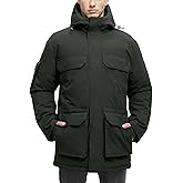 JAWERU Winter Coats for Men Winter Jackets Waterproof Warm Insulated Thicken Long Down Jacket with Hood