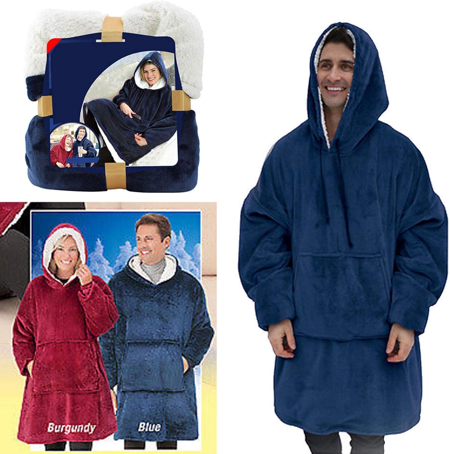 Oversized Sherpa Hoodie Sweatshirt Blanket Amazon De Bekleidung