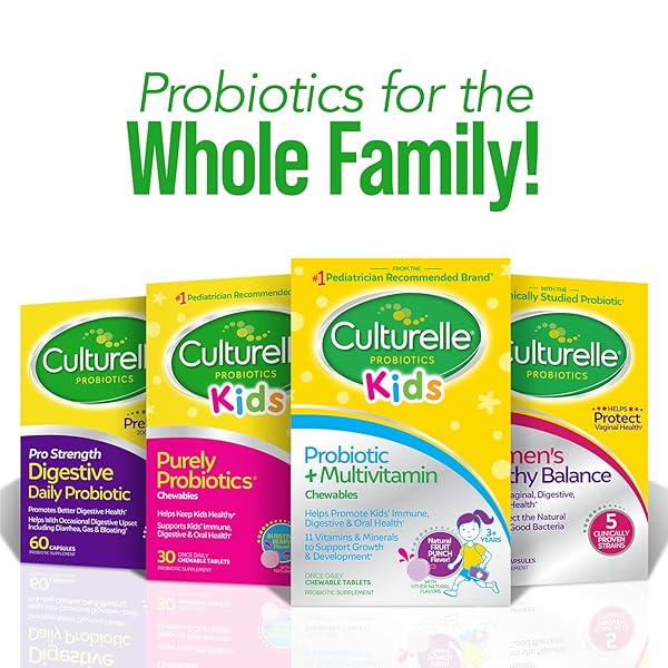 CULTURELLE KIDS PROBIOTIC + COMPLETE MULTIVITAMIN CHEWABLE FOR KIDS, AGES 3+, 30 COUNT, DIGESTIVE HEALTH, ORAL HEALTH & IMMUNE SUPPORT – WITH 11 VITAMINS & MINERALS, INCLUDING VITAMIN C, D3 & ZINC