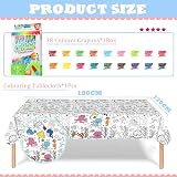 COSORO Ocean World Giant Colouring Table Cloth 47x71in with 18 Paint Pens view 2