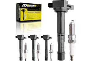 MOAUTO Set of 4 Ignition Coils Pack UF602 30520R40007 & 4 PCS Iridium Spark Plugs Compatible with Honda Acura Accord Civic CR-V Crosstour ILX - L4 2.4L
