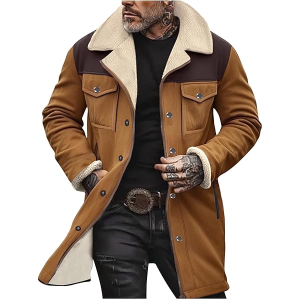 Amaon Essensials Men's Faux Shearling Jacket Vintage Western