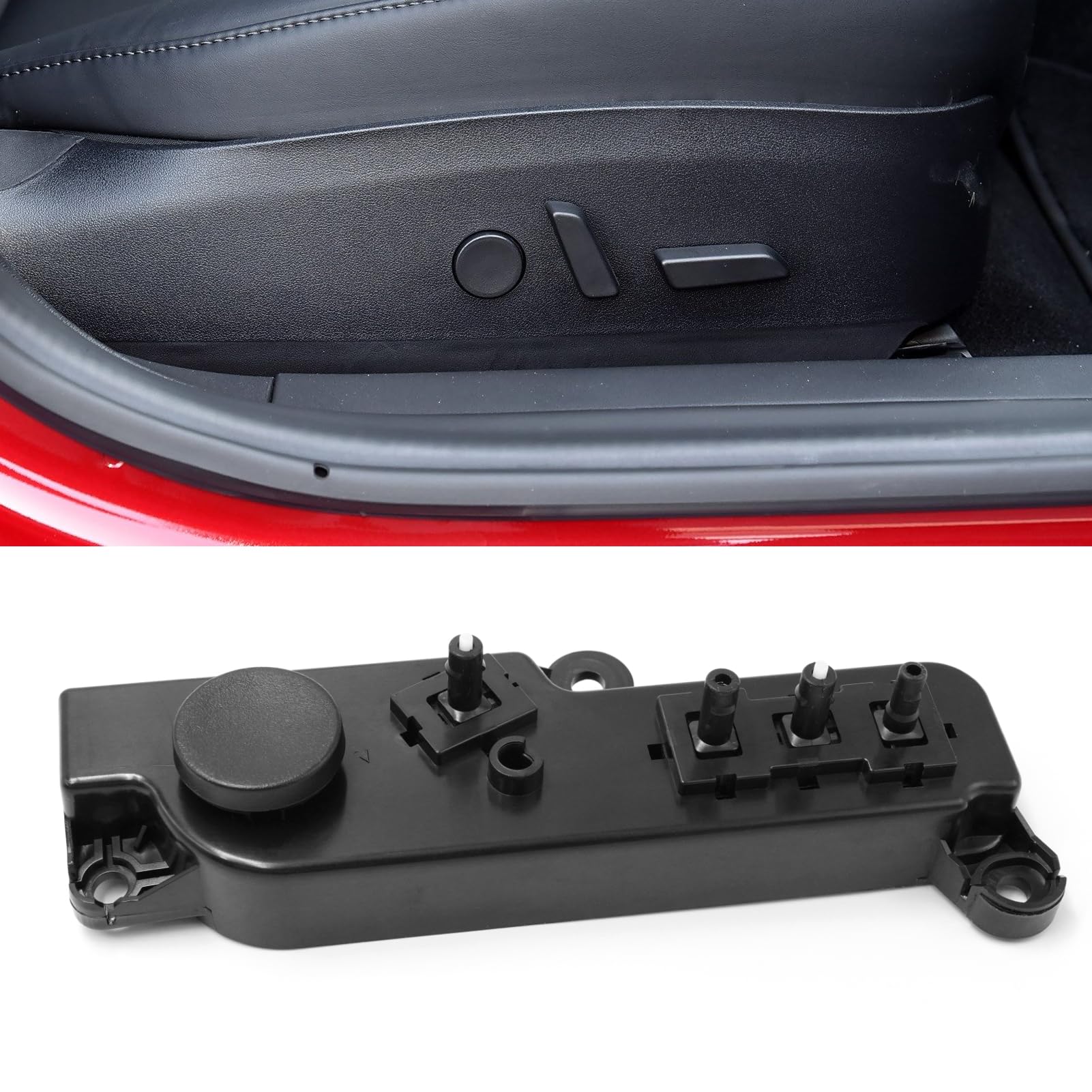 Photo 1 of Jaronx Compatible with Tesla Model 3 Model Y Power Seat Control Switch w/Button Cover, Right Passenger Seat Adjust Switch Control Replacement for Tesla 2017-2024, Replace for 1098530(Right)