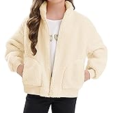 Stelle Girls Sherpa Jacket Fall Fleece Coat Full Zip Winter Fuzzy Outerwear with Pockets for 4-15 Years