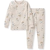 Burt's Bees Baby Boys' 2-Piece Long Sleeve Tee and Pants Organic Cotton Pajama Set