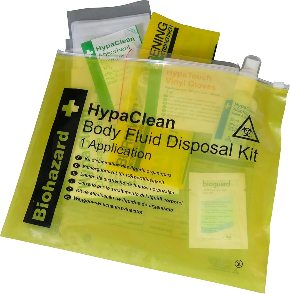 Safety First Aid Group HypaClean Body Fluid Disposal Kit in Wallet