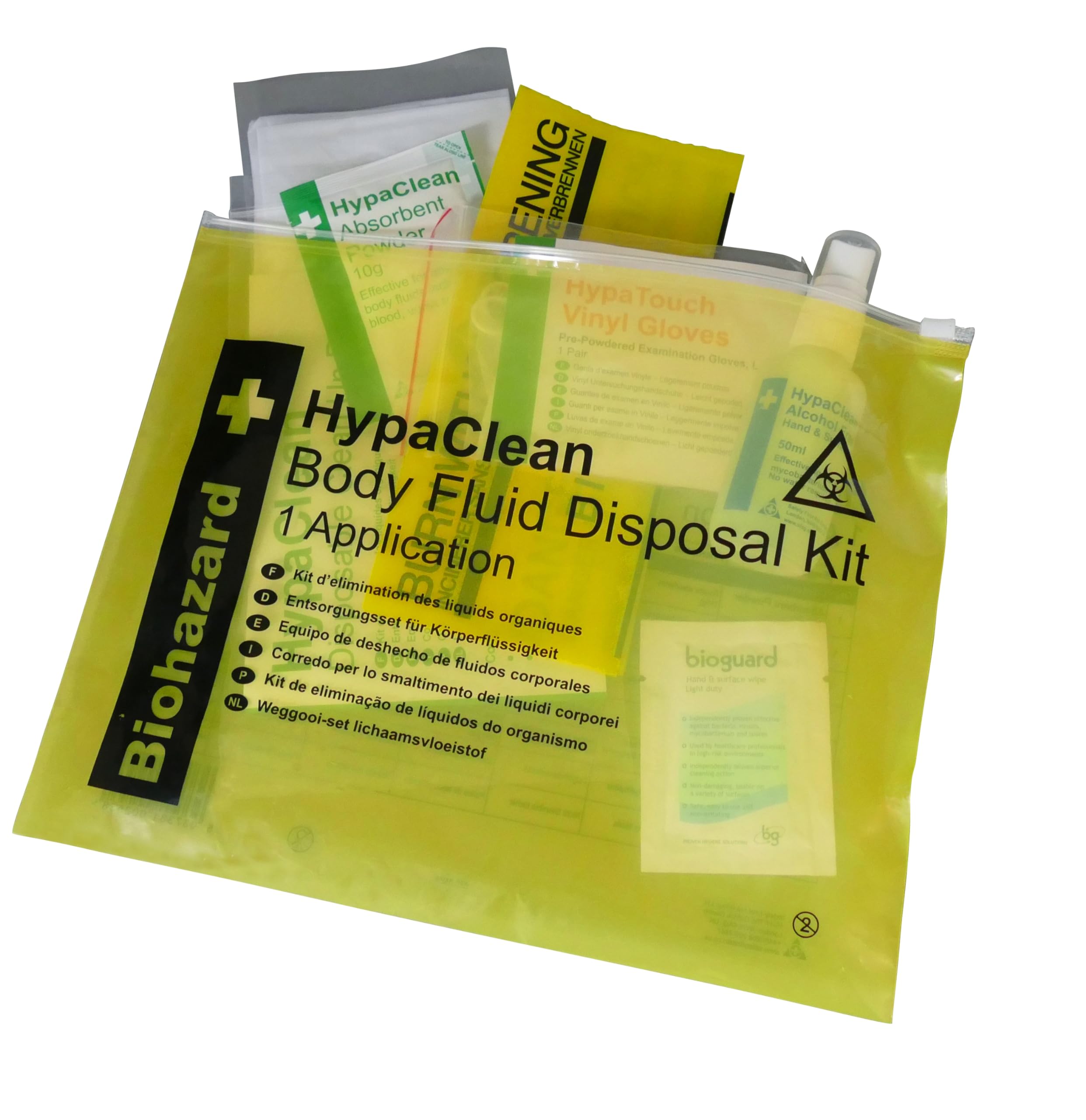 Safety First Aid Group HypaClean Body Fluid Disposal Kit in Vinyl Wallet (1 Application)