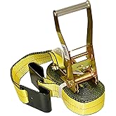 Everest -Premium Ratchet Tie Down Strap 1 PK 2" x 30ft 3333 LBS Working Load Limit 10000 LBS Break Strength Flat Hook Cargo Straps Perfect for Moving Appliances, Lawn Equipment & Motorcycle (S1024)