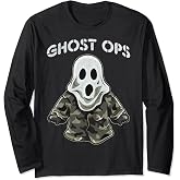 Ghost Ops, Camo Ghost Halloween Costume Long Sleeve T-Shirt
