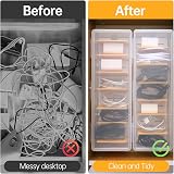 PAVSTINE Cable Management Box Lid 7 Compartment Data Tidy Plastic Charger Desk view 2