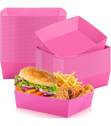 Picnic Party Food Trays Mifoci 120 Pcs 1 Lb Disposable Food Tray Checkered Paper Food Boats Colorful Burger Holder Paperboard Nacho Containers Nacho Plates Serving Dishes For Multicolor Snack Trays For Parties - View #5