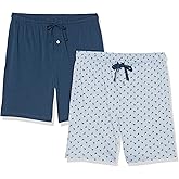 Amazon Essentials Men's 7" Cotton Knit Pajama Shorts, Pack of 2