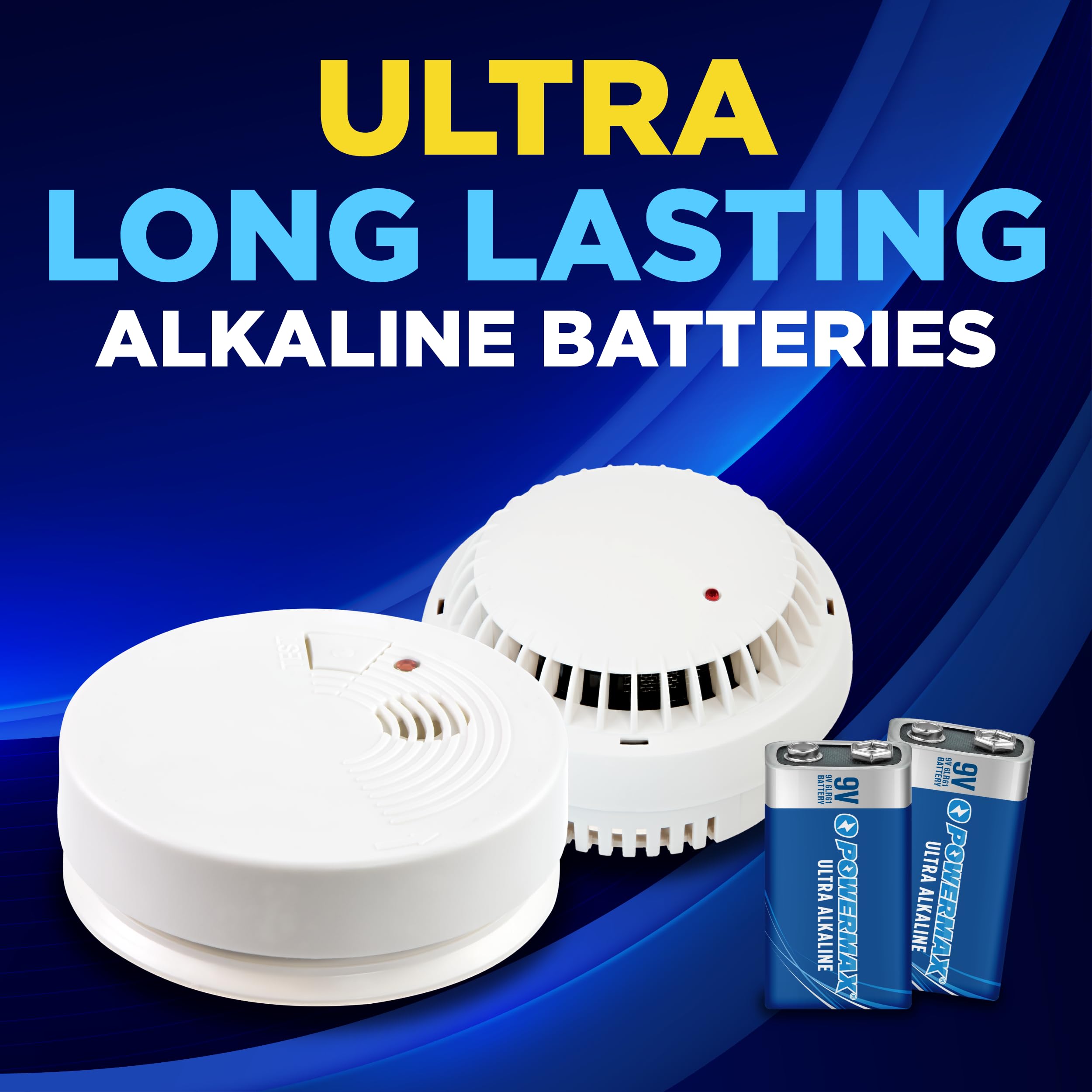 Powermax 8-Count 9V Batteries, Ultra Long Lasting Alkaline Battery for Home and Office, 7-Year Shelf Life, Reclosable Packaging