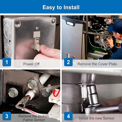 Hunter-wish SEN01114 Flame Sensor for Trane Furnace Flame Sensor Igniter  Sensing Rod for Trane XR80 XR90 XB8