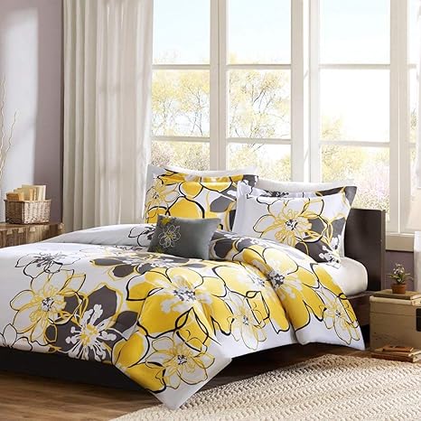 3 Piece Girls Floral Themed Comforter Twin Xl Set Pretty Abstract Flower Pattern Beautiful All Over Summer Bedding Colorful Flowers Reversable