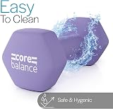 Core Balance 4kg Dumbbell Pair Hex Neoprene Purple Cast Iron view 4
