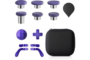 DUXICEPIN Complete Component Pack for Elite Controller Series 2, Charging Station with 4 Paddles, 4 Thumbsticks, 1 Charging Dock, Adjustment Tool & Carrying Case (Purple)
