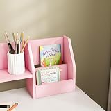 ZONEKIZ Kids Desk and Chair Set Pink with Storage 5-8 Years view 8