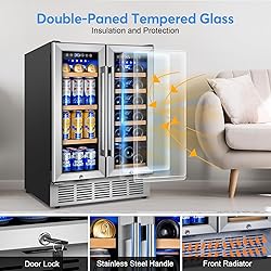 Wine and Beverage Refrigerator with Glass