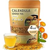 Calendula Loose Tea – 4 oz Size - Marigold & Dried - Calendula Tea Bulk Flowers Gluten-Free and Caffeine-Free Herbal tea for Relaxation, Wallness, From Real Flowers with Smooth Taste