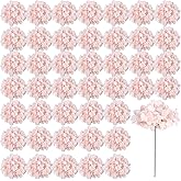 Auihiay 46 PCS Hydrangea Artificial Flowers Silk Hydrangea Heads with Stems, Pink Artificial Hydrangea Flowers for DIY Wedding Centerpiece, Garden, Home, Party, Baby Shower Decor