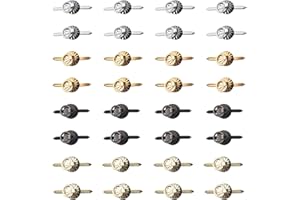 Ruwado 40 Pcs Brad Fastener with Pull Ring Small Metal Vintage Paper Fasteners Rings for Crafting Art DIY Board Drawer Project Decoration Supplies Accessories