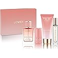Gift for Women, Floral Dream 4 in 1 Womens Perfume & Deodorant Set - 4pc Pink Eau de Parfum Fragrance Sets - Perfumes for Women Gift Set with Non Toxic Antiperspirant Stick, Body Lotion & Mini Perfume