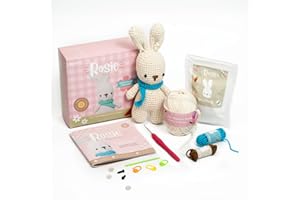 Mira HandCrafts Complete Crochet Kit for Beginners - Knit Loom, Unique Boho Rabbit Design, Kids Crochet Kit for Beginners, Step-by-Step Video Tutorial - Animal Beginner Crochet Kit for Adults