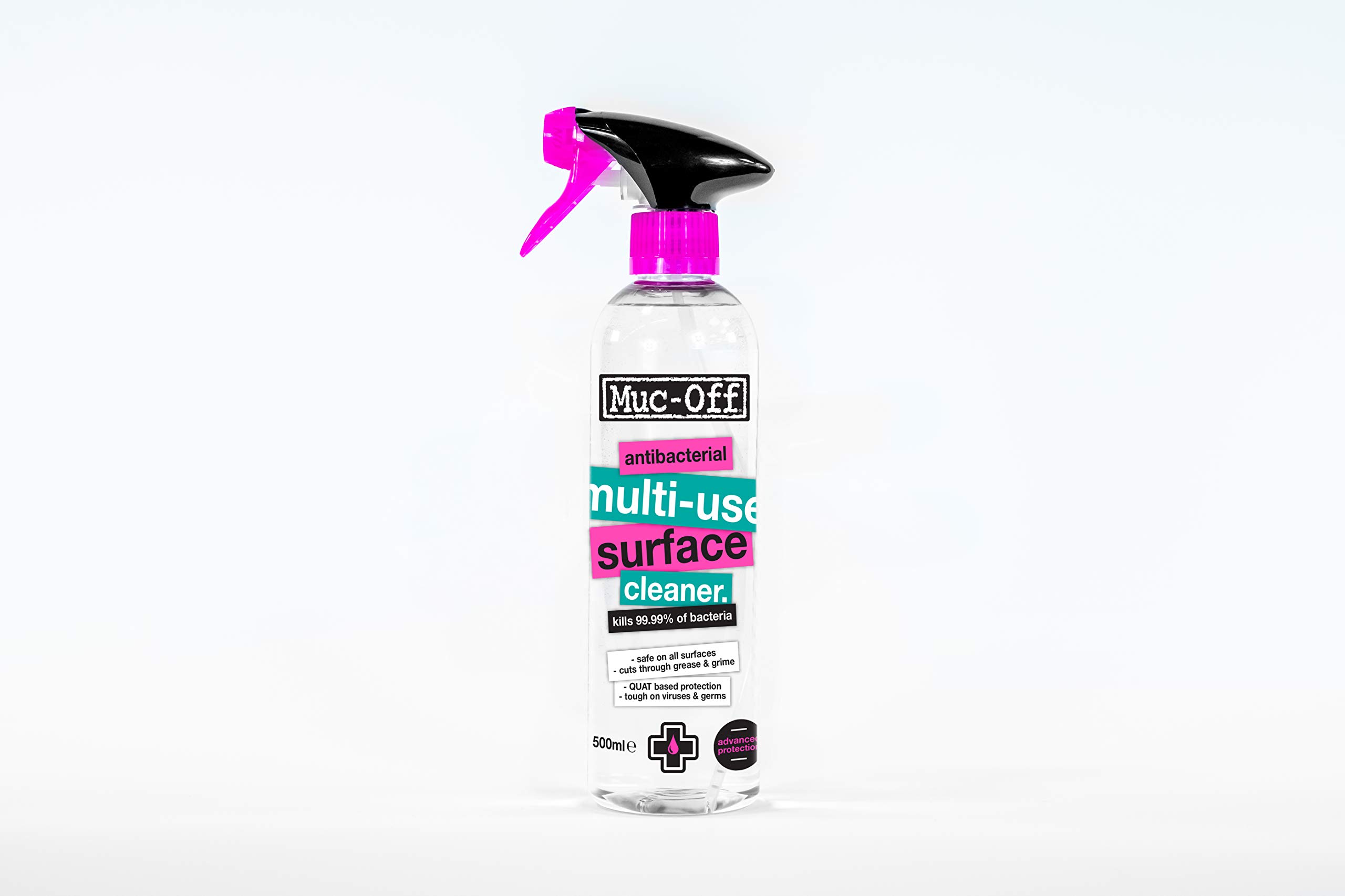 Muc-Off Antibacterial Multi-Use Surface Cleaner, 500 Millilitres - Advanced QUAT-Based Formula That Kills 99.99% Of Germs