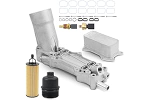 MUNIK Aluminum Oil Filter Housing Engine Oil Cooler For 2011-2022 Jeep Chrysler 200 300 Dodge Charger Grand Cherokee Wrangler 3.6L V6 Replace# 68105583AF 68105583AE 926-959 926-876
