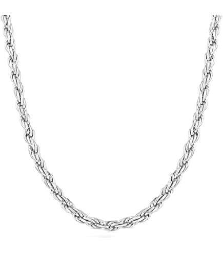 Savlano 925 Sterling Silver 5mm Solid Italian Rope Diamond Cut