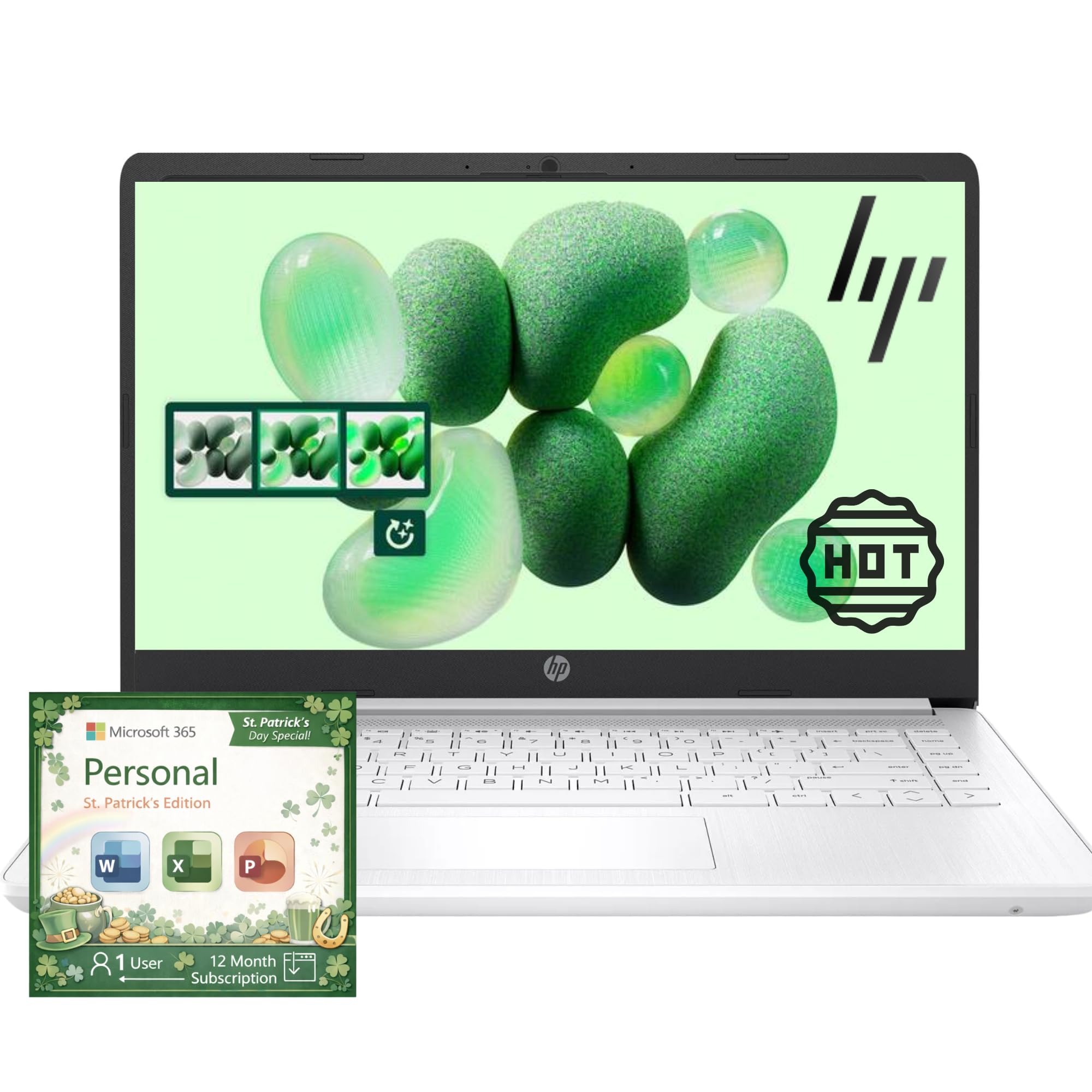 HP Home and Student Essential Laptop with Microsoft 365-1.1TB Storage - 8GB RAM - Intel Inside | Anti-Glare Display, 64GB SSD and 1TB Cloud Storage, Fast Charge and 12hrs Battery, no Mouse