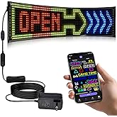 Programmable LED Sign | Message Scrolling Display for Indoor | Flexible Advertising Sign | Bluetooth APP | Custom Editor Animations/Text/Graffiti (36"x 8")