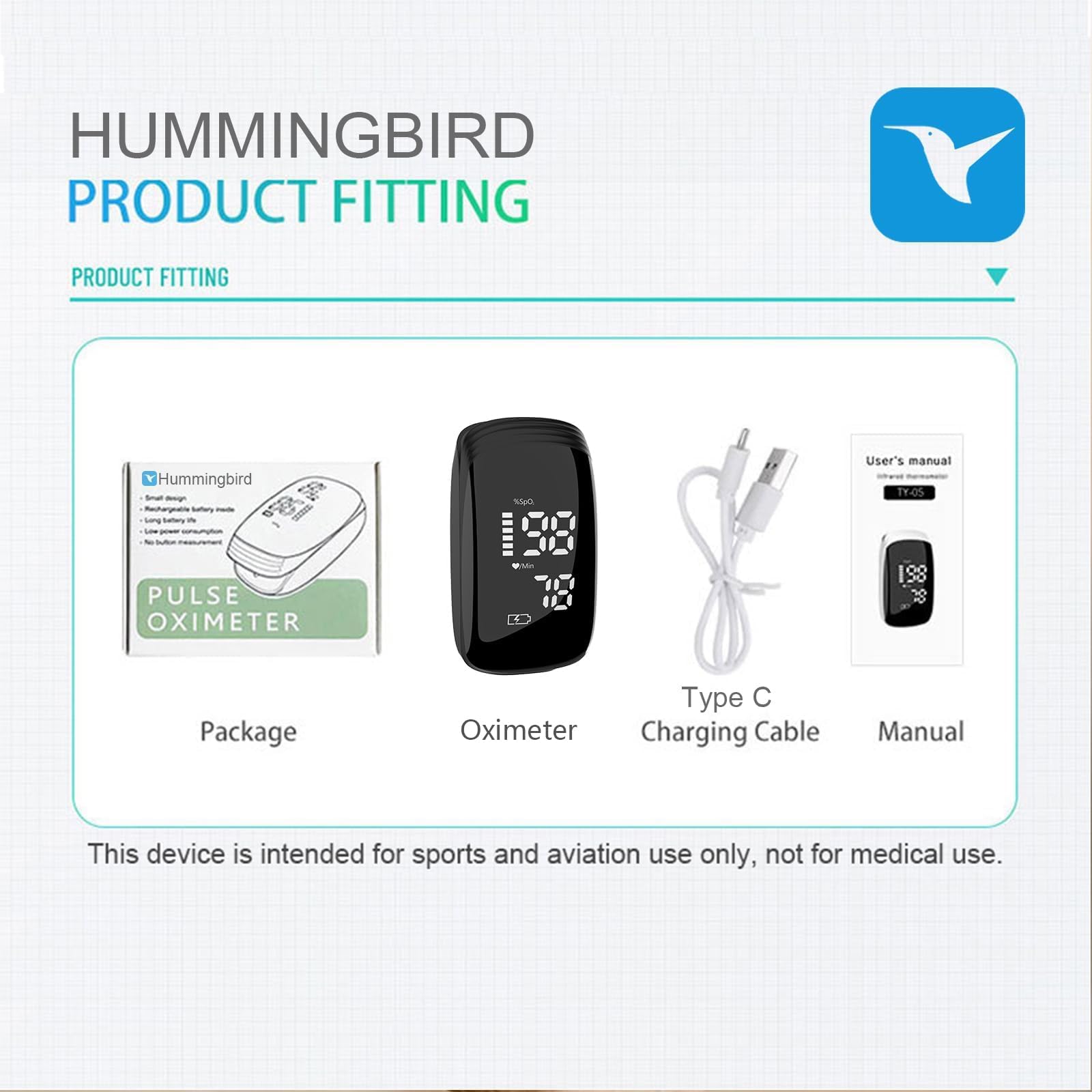 Pulse Oximeter Fingertip, Rechargeable Blood Oxygen Saturation Monitor, Accurate Fast SpO2 Reading (Black)