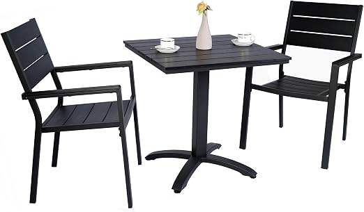 Amazon Com Kozyard Kirk Outdoor Patio Dining Furniture Chair And Table Sets 3 Pcs Set Kitchen Dining