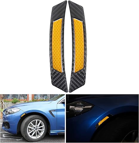 Amazon Cosmoss 反射テープ カーボンファイバー 粘着 光沢 警告 安全反射板 ストリップ ステッカー 蛍光 自動車 車 ホイール フェンダー 眉 ピックアップ トラック Suv Rv 2個セット オレンジ Cosmoss Carbonsticker リフレクター 車 バイク