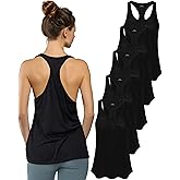 Women's 5 Pack Everyday Flowy Burnout Racer Back Active Workout Tank Tops