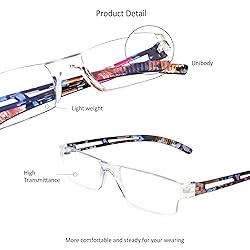 LifeArt 4 Pairs Reading Glasses, Blue Light