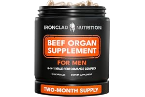 Beef Organ Complex for Men - New Zealand and Grass-Fed Bull Supplement | Freeze-Dried and Non-GMO Bovine Testes, Liver, Thymus, Heart, Bone Marrow