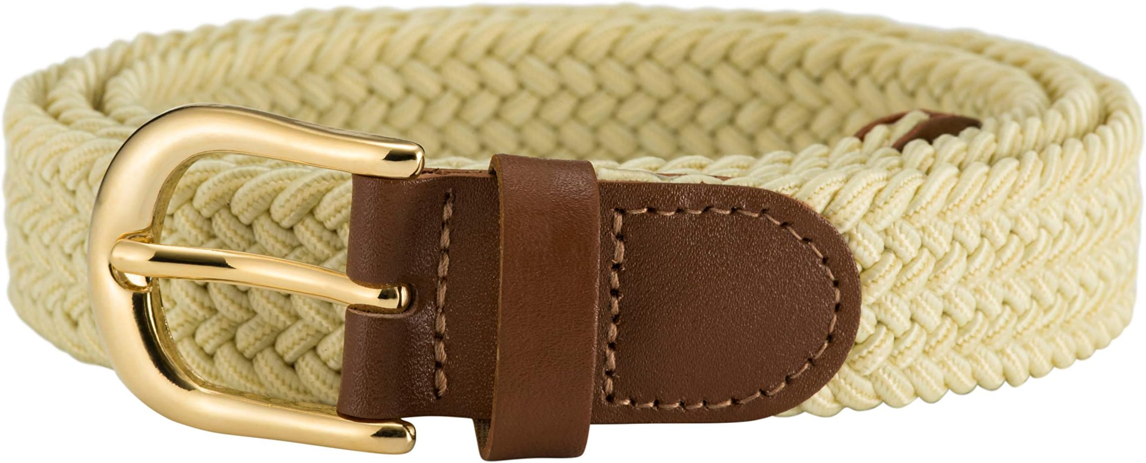 STREEZE Ladies Stretch Belts - 5 Sizes Elasticated Woven Braided Fabric. 1 inch Wide with Gold Buckle.